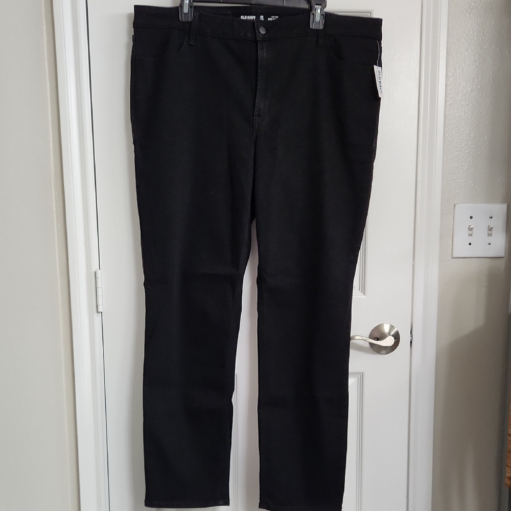 NWT Old Navy Black High-Rise Straight Ankle Jeans Size: 20 Long - Picture 4 of 7